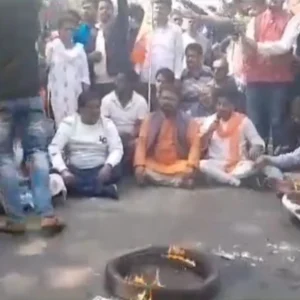 BJP'S protest against sandeshkhali incident 