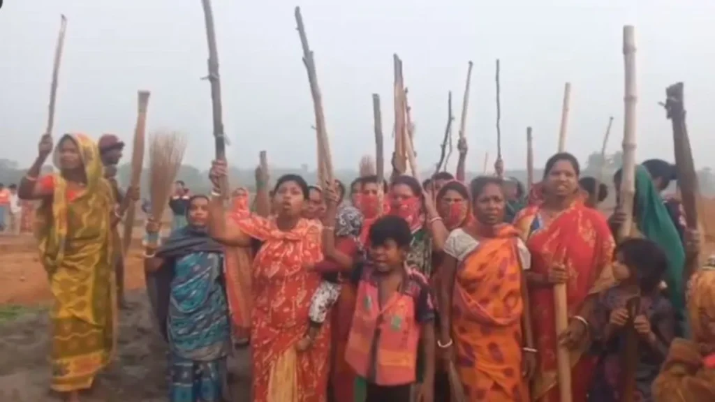 100 day worker protest in sandeshkhali