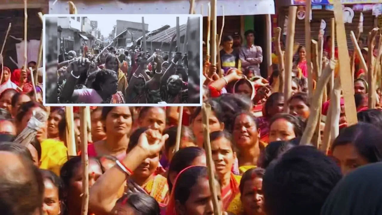 women protest in sandeshkhali