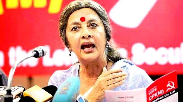 Left leader Brinda Karat was barred from entering Sandeshkhali