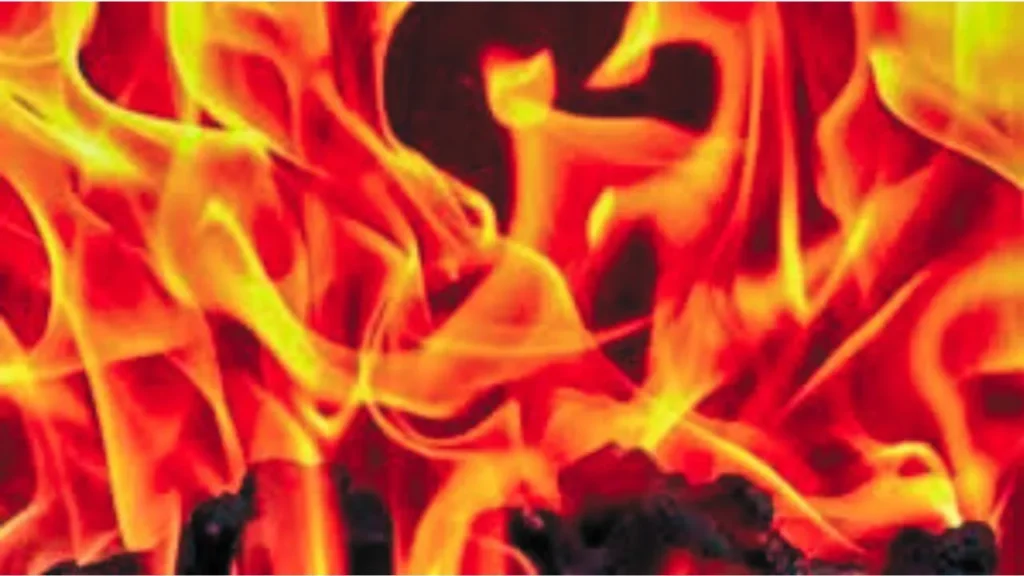 Fire during class Burnt ash books, table-chairs, benches