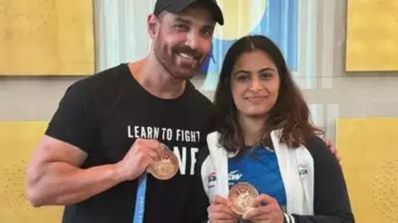 John Abraham and Manu Bhaker photo