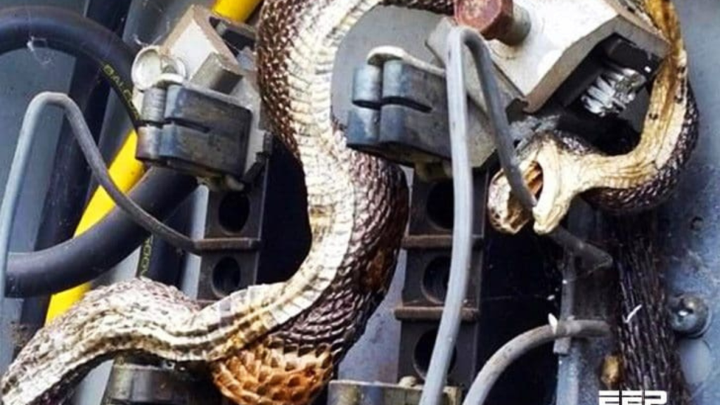 snake with high voltage wire photo