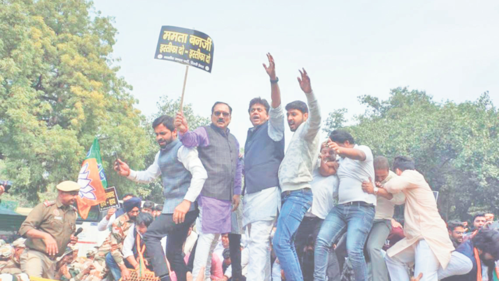 Mamatas resignation demands at delhi