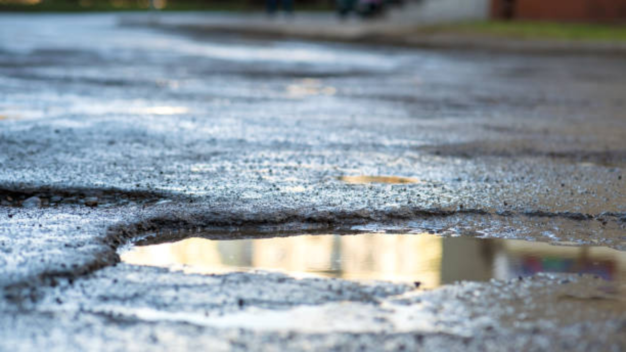 broken watery road