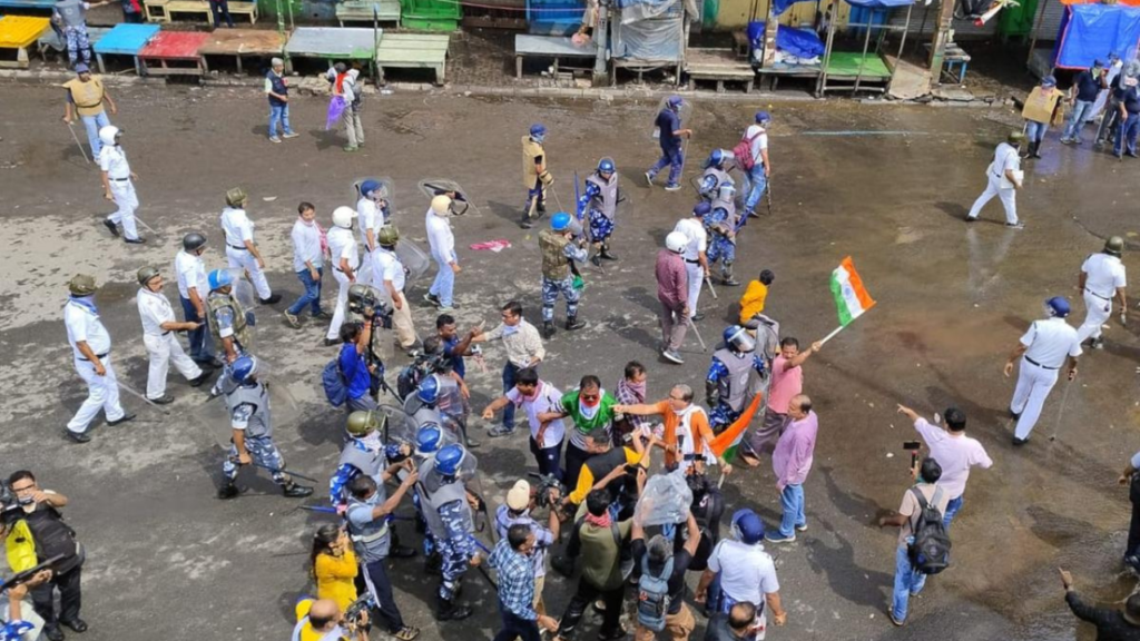 pollice attack on media nabanna protest