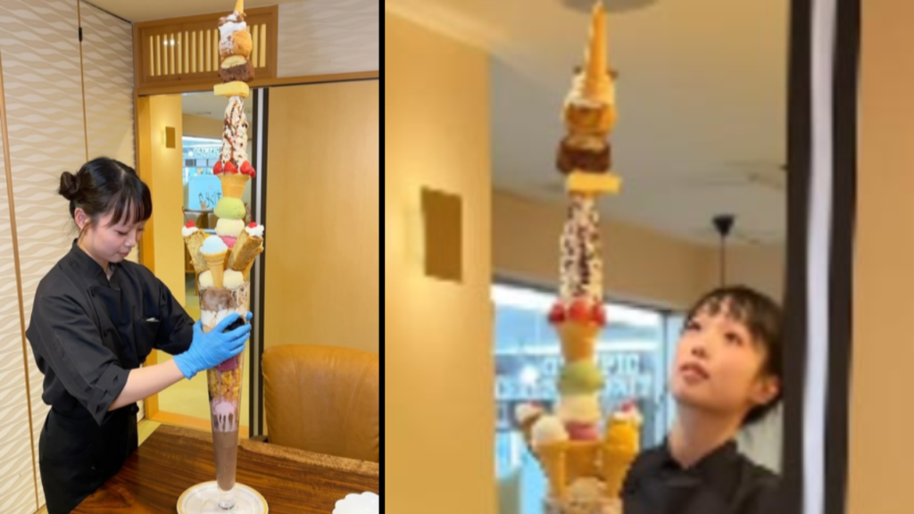 Viral Video ice cream tower from Japan’s eatery