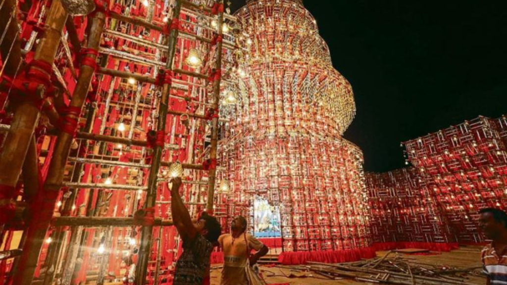 kalighat milan sangha durga puja new theme manotpuri