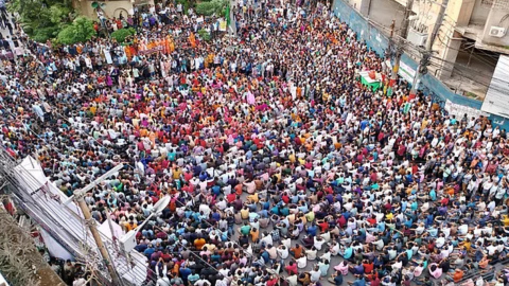 সনাতন জাগরণ মঞ্চের বিক্ষোভ