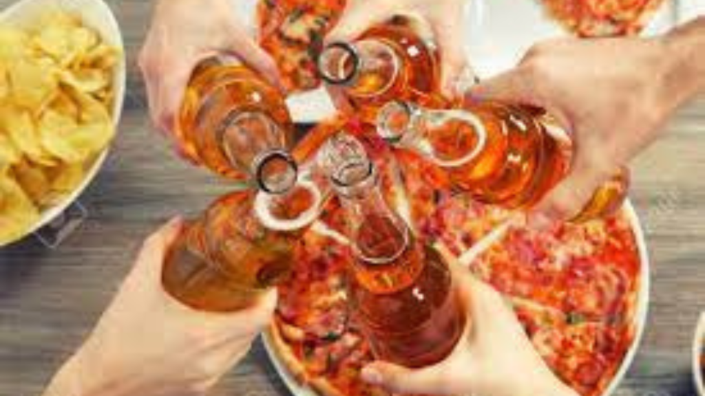 গরম পিজ্জার সাথে কোল্ড ড্রিঙ্ক