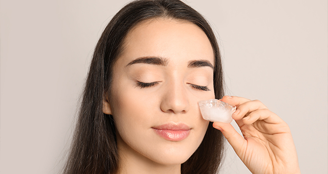 ice pack skin care beauty tip