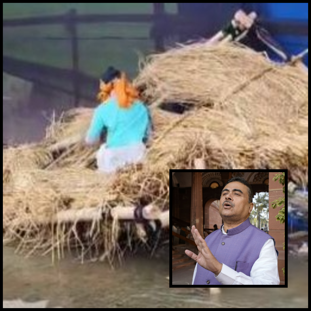 DVC puja theme controversy Suvendu Adhikari