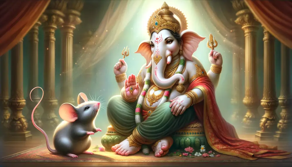 ganesha enlightening mouse
