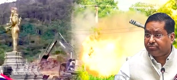 lord vishnu statue destruction thai cambodia conflict