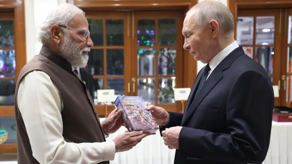 modi gifts putin bhagavad gita for stronger firendship ties