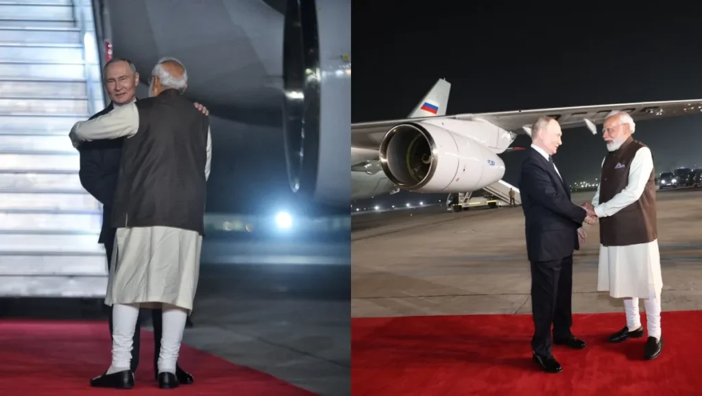 Modi welcomes Putin at airport
