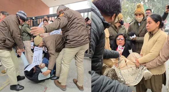 tmc protests outside amit shah office delhi